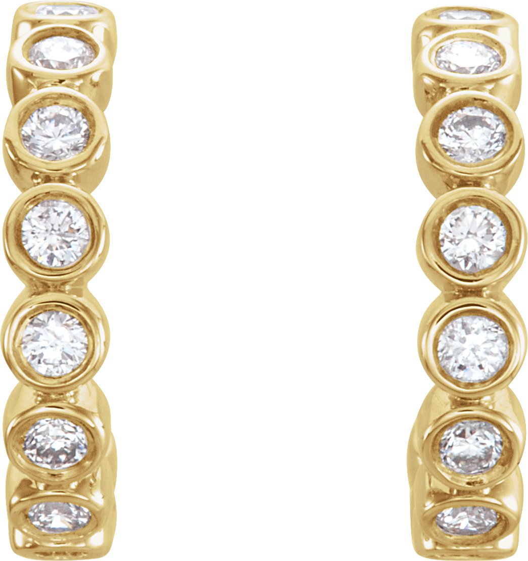 14K Yellow 1/4 CTW Diamond Huggie Earrings