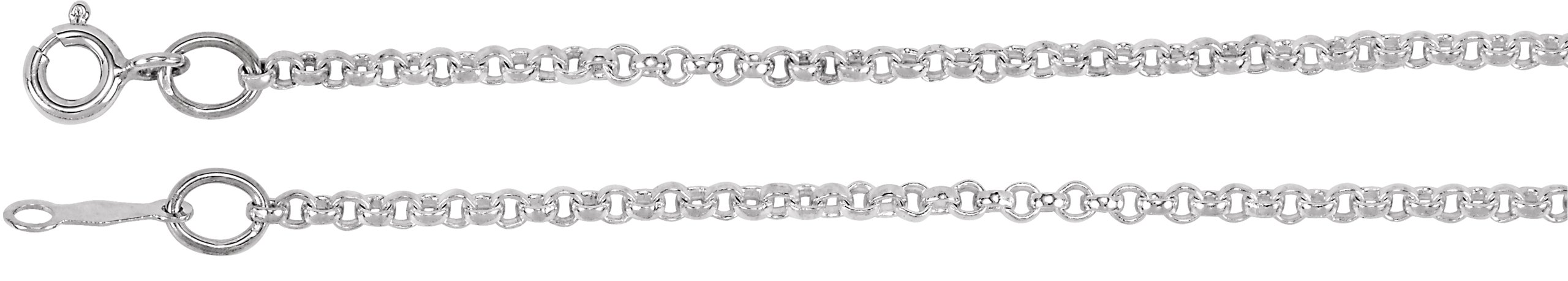 1.75mm Sterling Silver Rolo Chain with Spring Ring Clasp 20 inch Ref 312384
