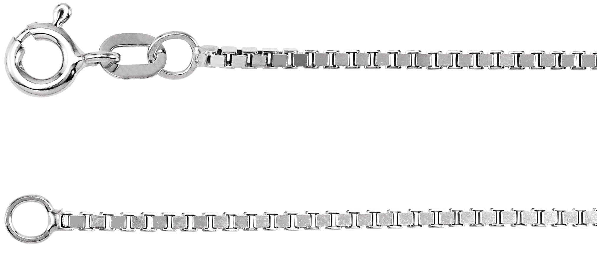 14K White 1.3 mm Diamond-Cut Box 20" Chain