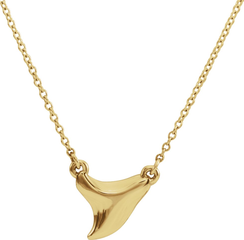 14K Yellow Shark Tooth 16-18 Necklace