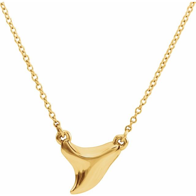 14K Yellow Shark Tooth 16-18 Necklace