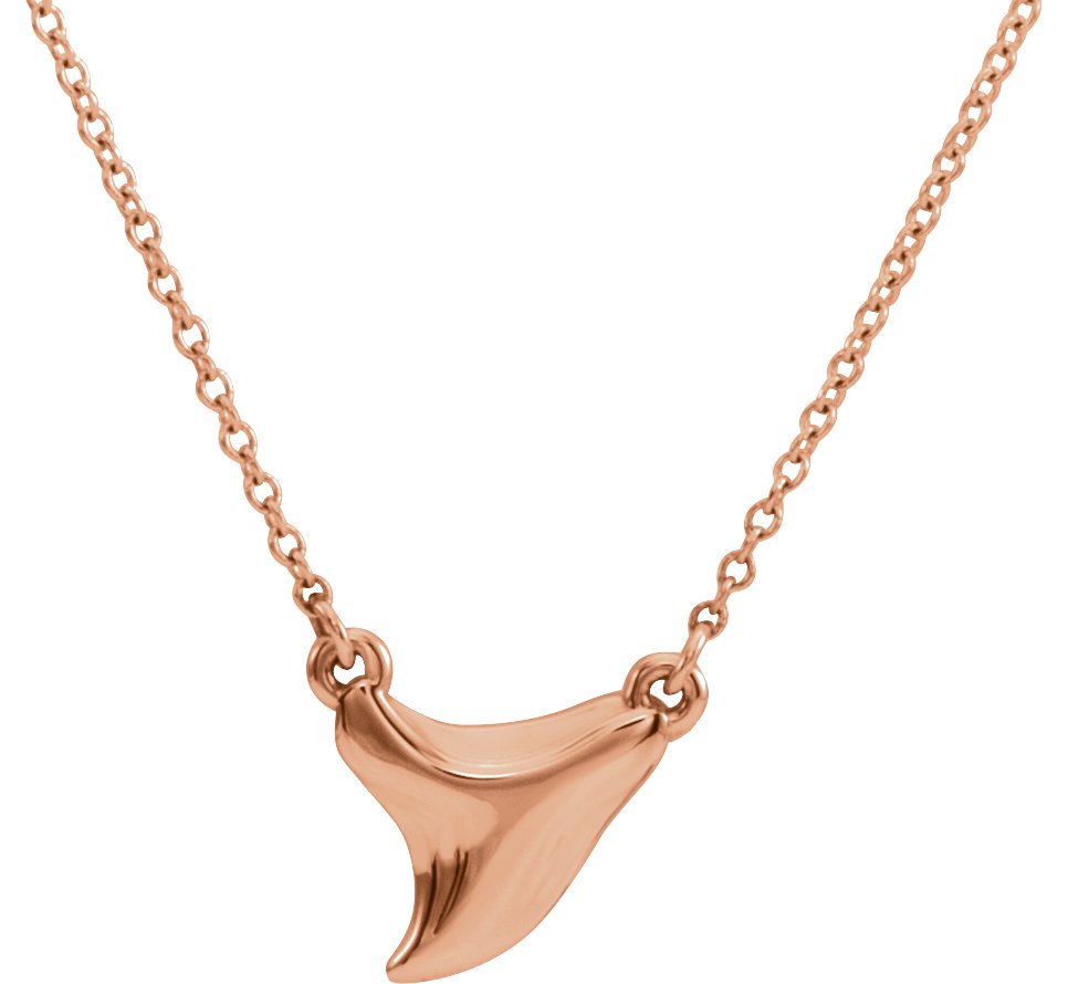 14K Rose Shark Tooth 16 18 inch Necklace Ref. 12368148