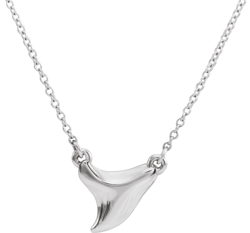 Platinum Shark Tooth 16-18" Necklace