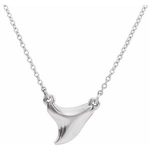 Platinum Shark Tooth 16-18" Necklace