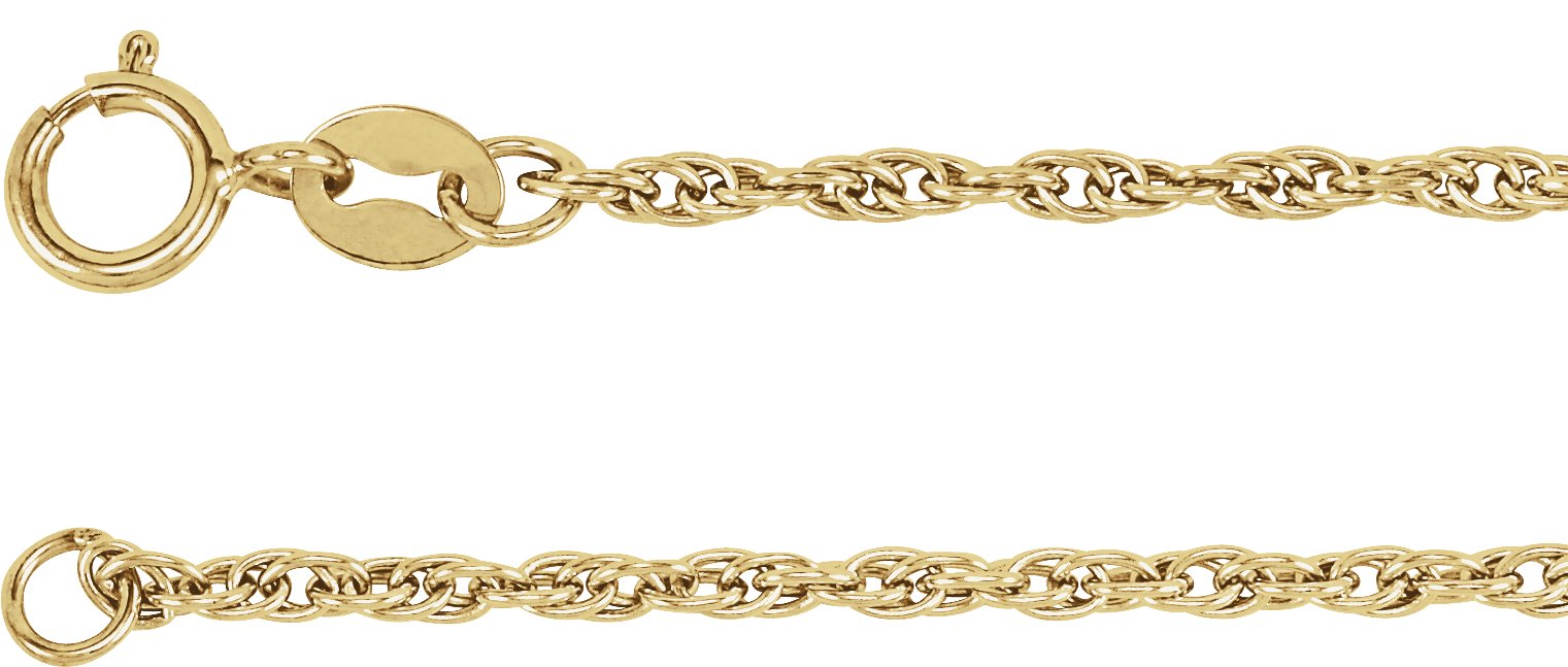 14K Yellow 1.75 mm Rope 18" Chain