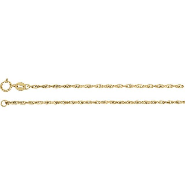 14K Yellow 1.75 mm Solid Rope 16" Chain
