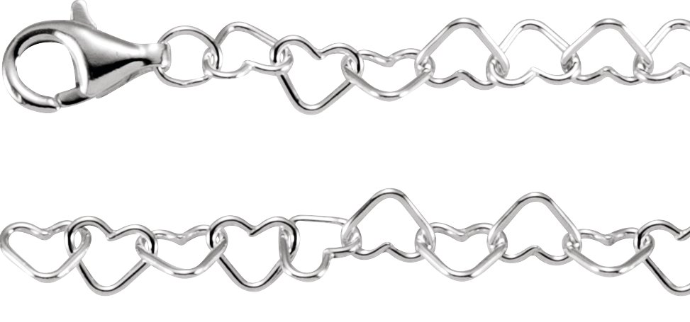 Sterling Silver 4.5 mm Heart 16" Chain
