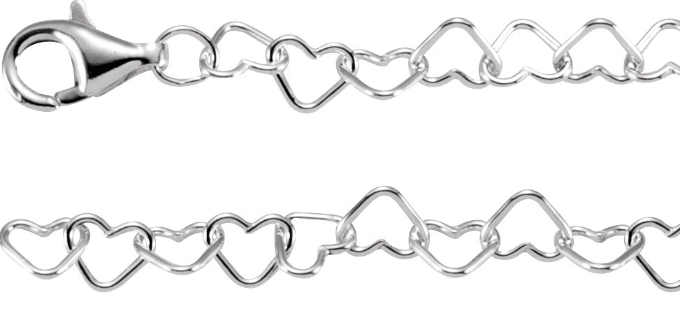 Sterling Silver 4.5 mm Heart 18 Chain
