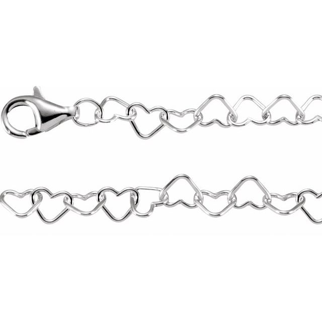 Sterling Silver 4.5 mm Heart 18 Chain
