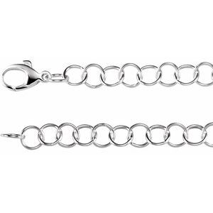 Sterling Silver 6.25 mm Cable 7" Chain