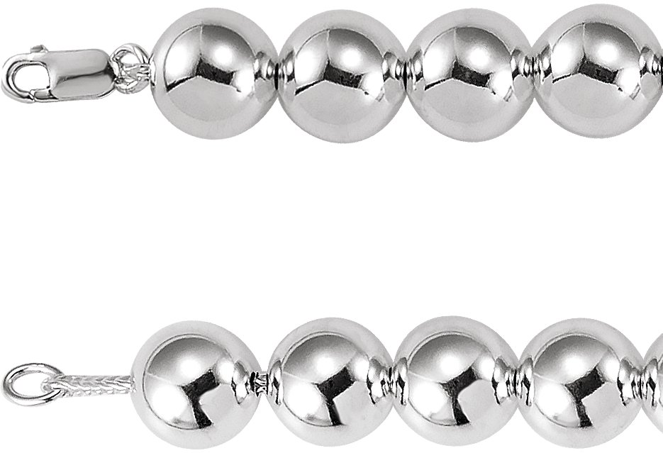 Sterling Silver 14 mm Bead 8 inch Chain Ref. 2452258