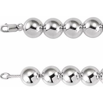 Sterling Silver 14 mm Bead 8 inch Chain Ref. 2452258