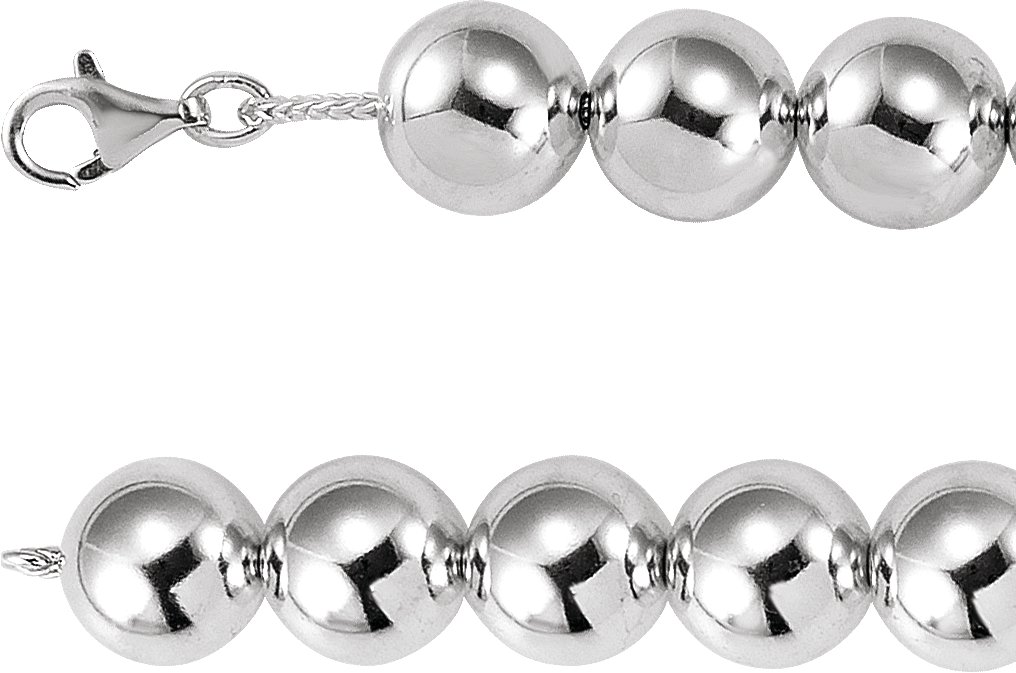 Sterling Silver 16 mm Hollow Bead 18" Chain

