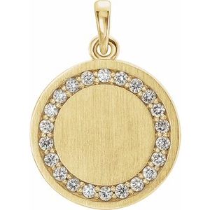 14K Yellow 1/5 CTW Diamond Engravable 16-18" Necklace