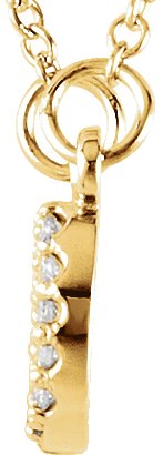 14K Yellow .07 CTW Natural Diamond XO Phrase 16 1/2 Necklace