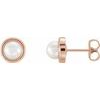 14K Rose 5.5 6 mm Freshwater Cultured Pearl Earrings Ref. 9108447