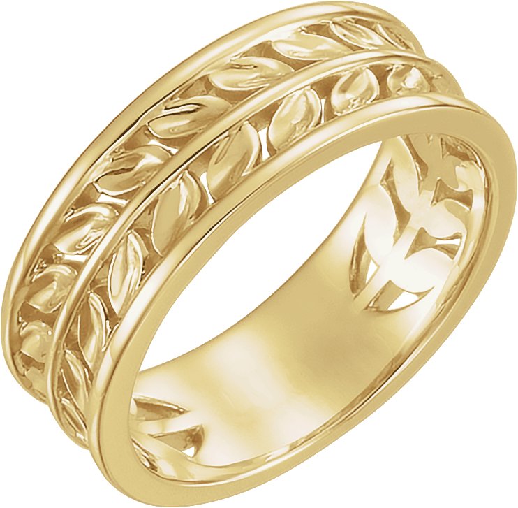 14K Yellow Leaf Ring