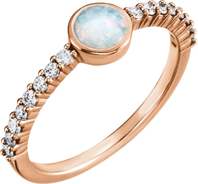 14K Rose Opal and .25 CTW Diamond Ring Ref 12094135