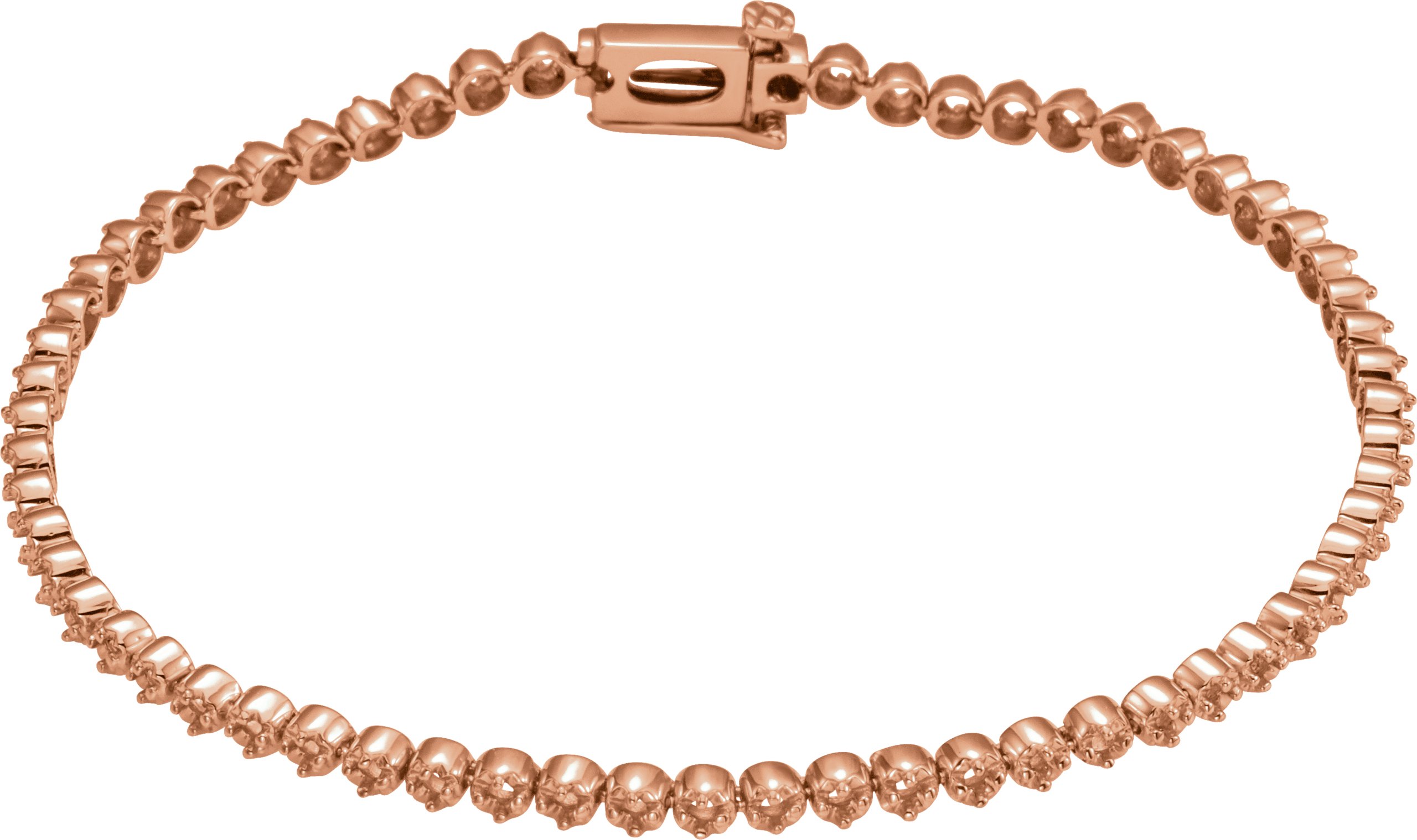 14K Розово злато Линия 7" Bracelet Монтаж