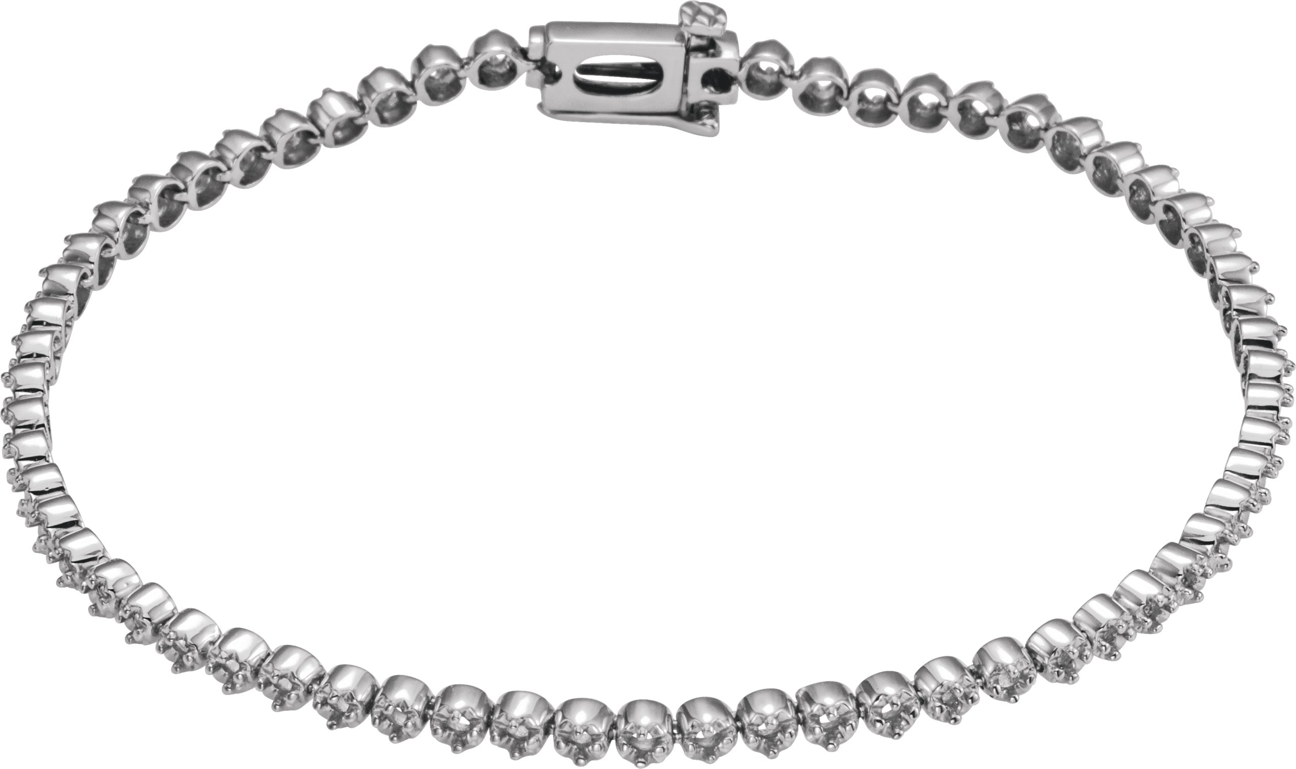 14K Бяло злато Линия 7" Bracelet Монтаж