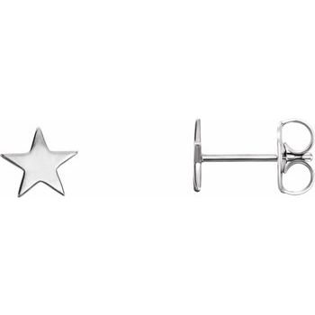 14K White Star Earrings Ref. 12396141
