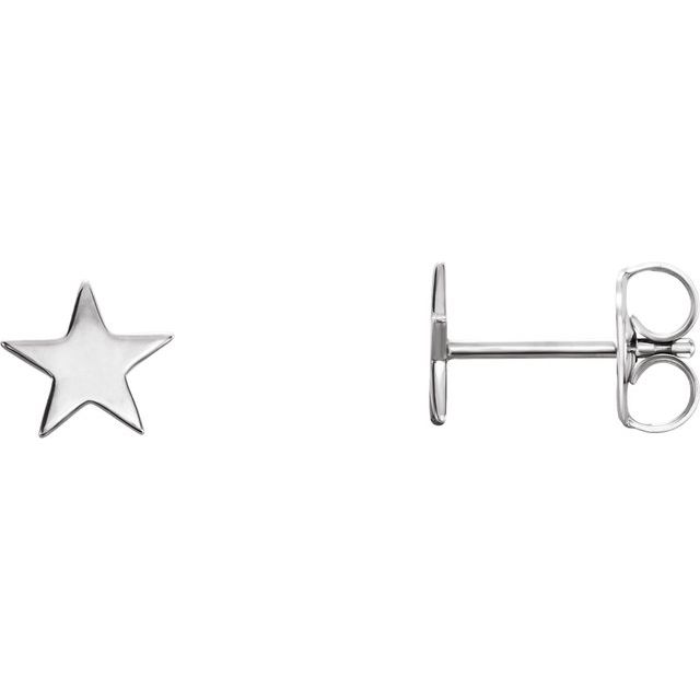 Sterling Silver Star Friction Post & Back Earrings