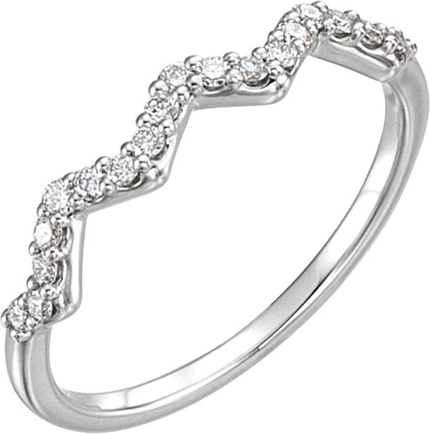 14K White 1/5 CTW Natural Diamond Stackable Ring