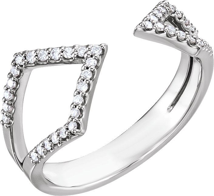 14K White 1/5 CTW Diamond Geometric Ring