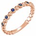 14K Rose Natural Blue Sapphire Stackable Ring