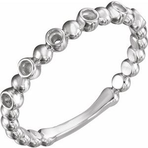 Sterling Silver 1.75 mm Round Stackable Bead Ring Mounting
