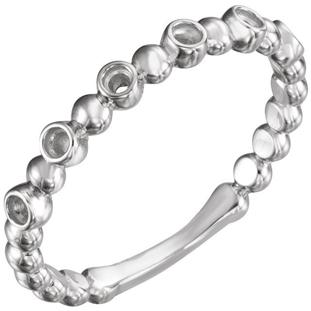 Sterling Silver 1.75 mm Round Stackable Bead Ring Mounting