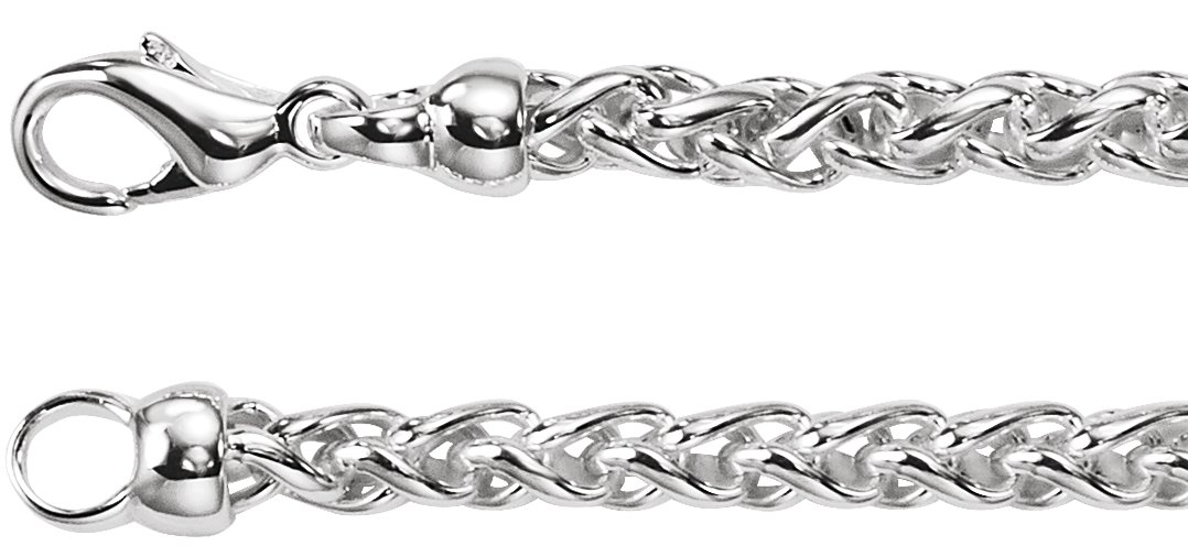 Sterling Silver 4 mm Wheat 16" Chain 
