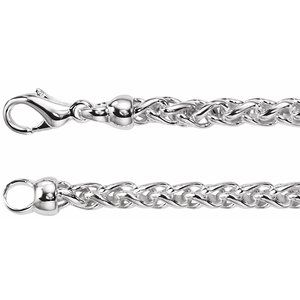 Sterling Silver 4 mm Wheat 16" Chain 