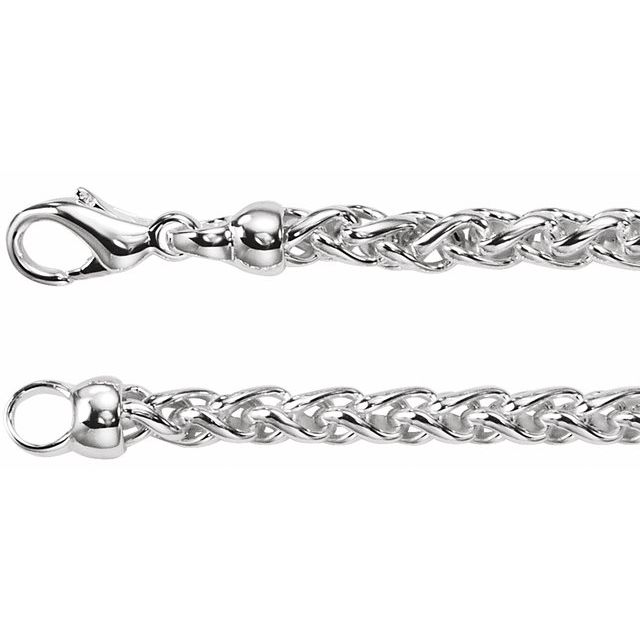 Sterling Silver 4 mm Wheat 20" Chain 