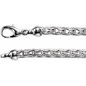 Sterling Silver 4.5 mm Wheat 7" Chain