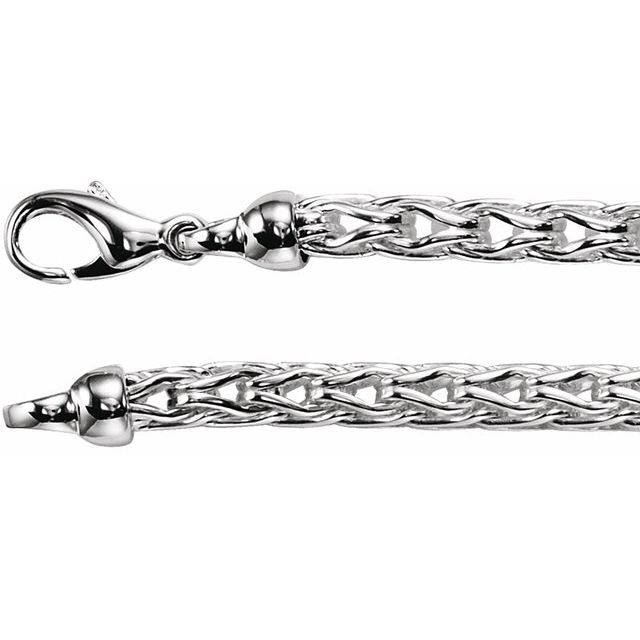 Sterling Silver 4.5 mm Wheat 16" Chain