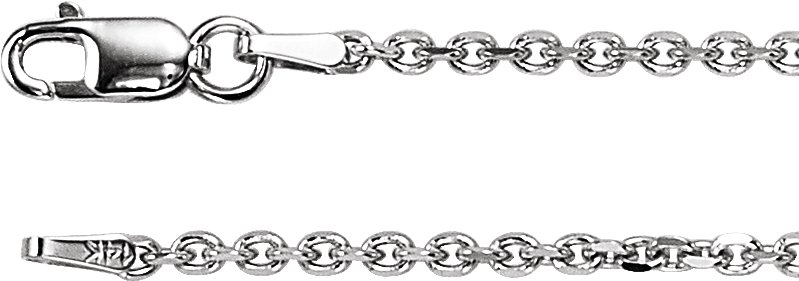 Sterling Silver 1.75 mm Diamond-Cut Cable 16" Chain