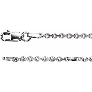 Sterling Silver 1.75 mm Diamond-Cut Cable 18" Chain