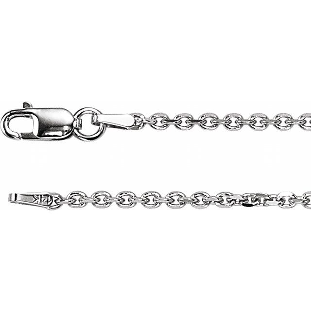 Sterling Silver 1.75 mm Diamond-Cut Cable 18 Chain