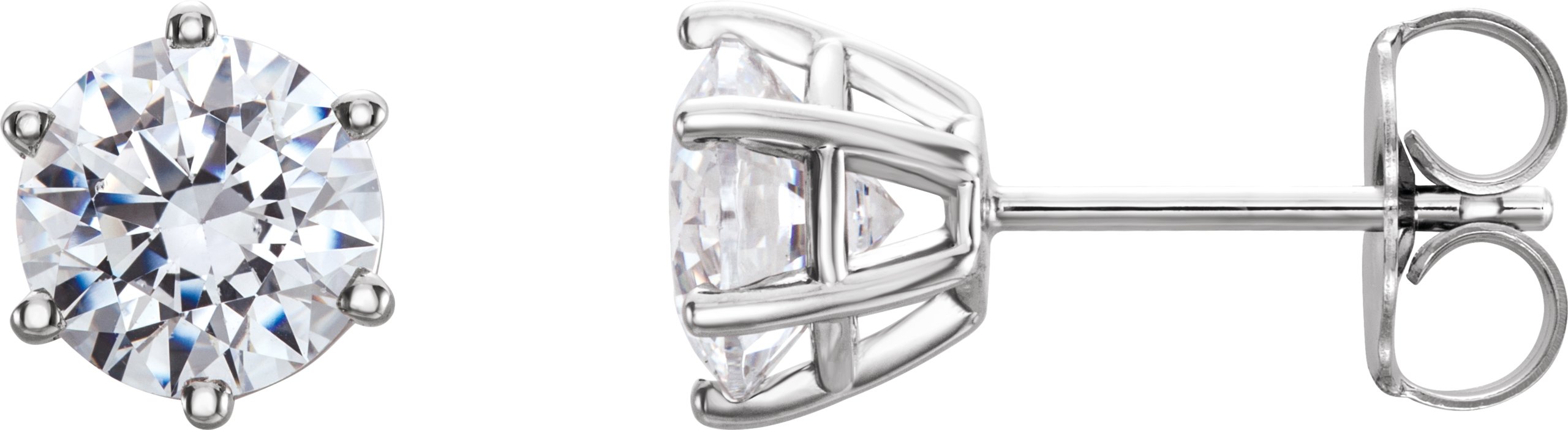 14K White 4 mm I3 1/2 CTW Diamond 6-Prong Wire Basket Earrings