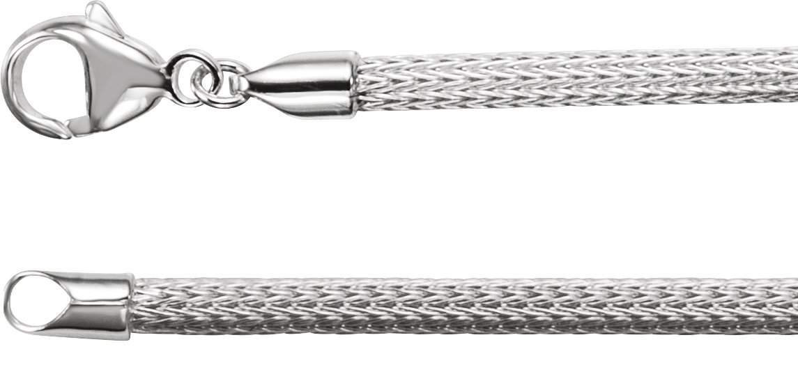 Sterling Silver 3.25 mm Hollow Mesh 18" Chain
