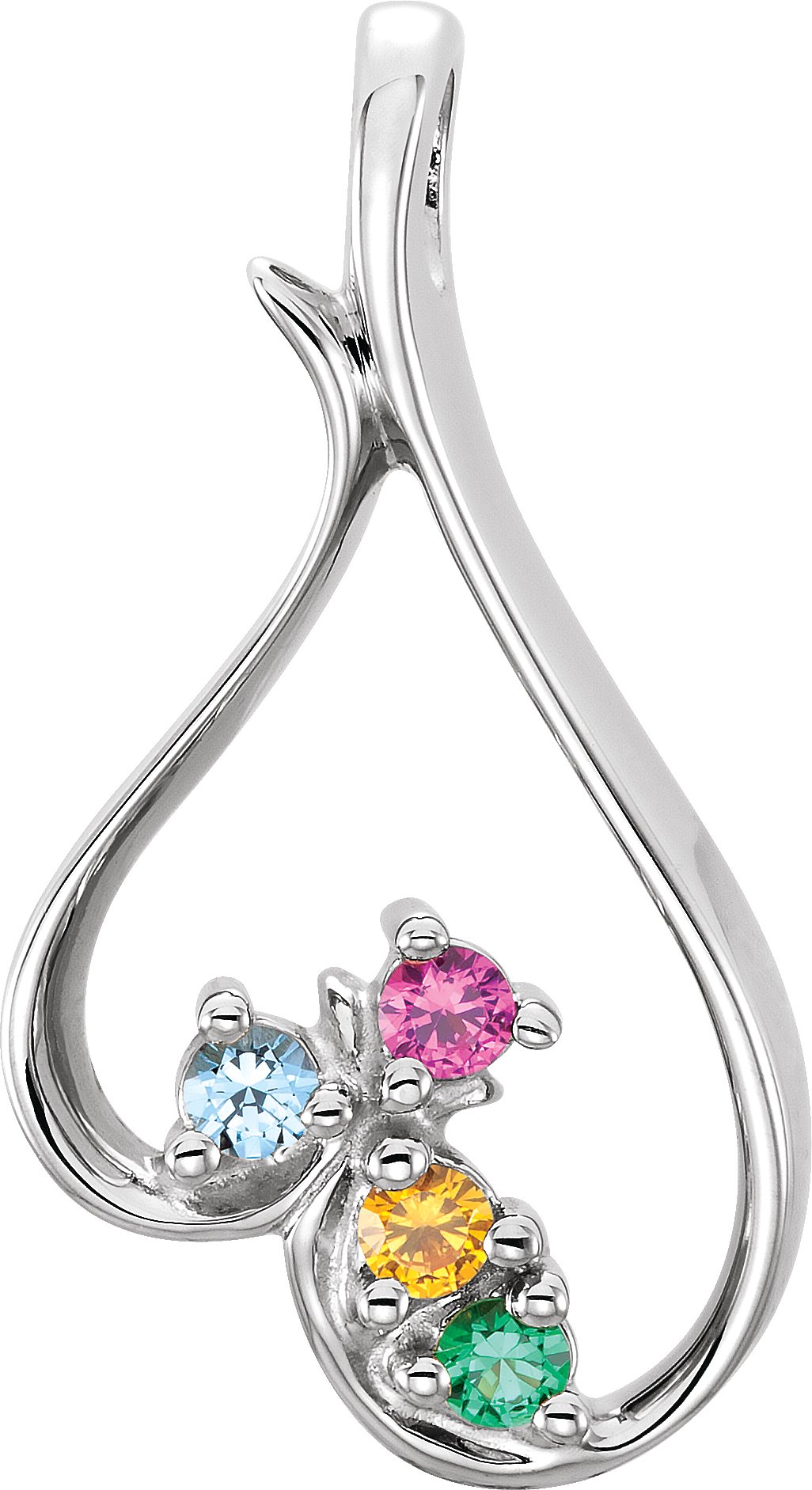 Family Heart Slide Pendant