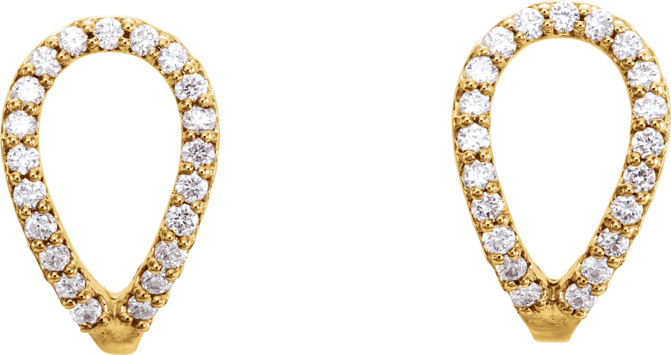 14K Yellow 1/5 CTW Natural Diamond Geometric J-Hoop Earrings