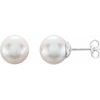 Sterling Silver 9.5 10 mm Freshwater Cultured Pearl Earrings Ref. 9441951