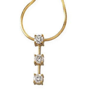 3 Stone Diamond Pendant Slide on Chain 1 CTW Ref 337363