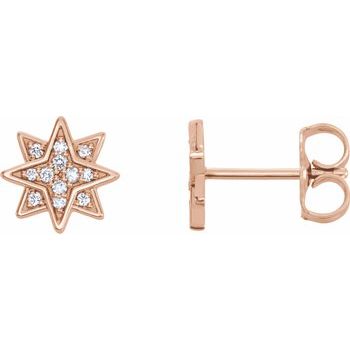 14K Rose .08 CTW Diamond Star Earrings Ref. 12361194