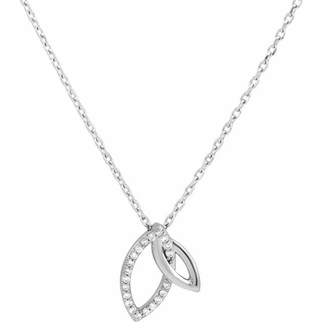 Sterling Silver .05 CTW Diamond Double Leaf 18