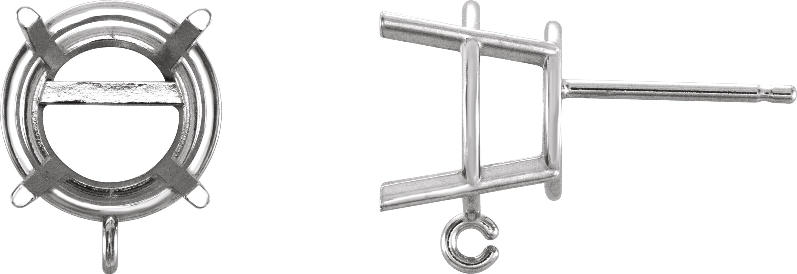 Round 4-Prong Earring Top