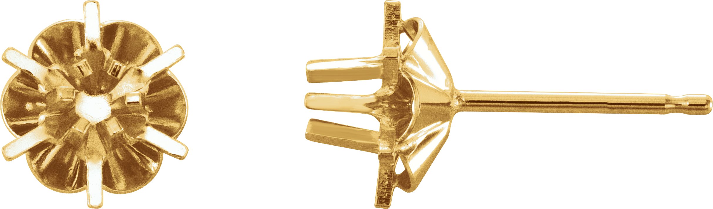Round 6-Prong Buttercup Stud Earrings