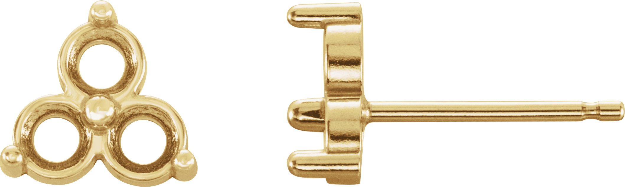 Three-Stone Cluster Earrings